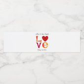 Aangepaste liefde vierkante bruiloft datum viering waterfles etiket (Enkel label)