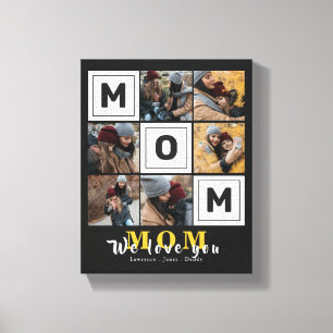 Aangepaste liefde voor moeder Foto cadeau Canvas Afdruk