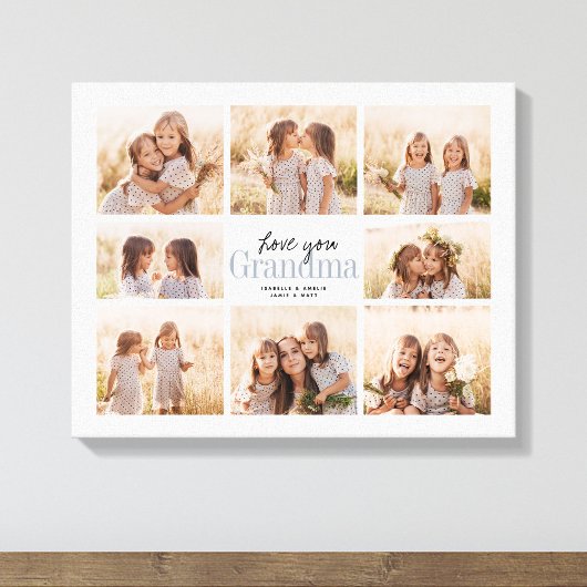 Aangepaste Liefde voor oma kleinkinderen Fotocolla Canvas Afdruk