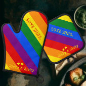 Aangepaste 'Liefde wint.' LGBT Rainbow Flag Pride  Ovenwant & Pannenlap Set