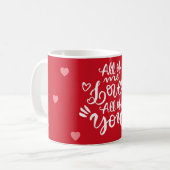 Aangepaste liefdesboodschap Harten Gepersonaliseer Koffiemok (Voorkant links)