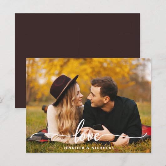 Aangepaste liefdescriptie Foto Ansichtkaart Briefkaart (Voorkant / Achterkant)