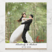 Aangepaste Liefdesfoto Bruiloft Wijn Etiket (Enkel label)