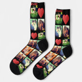 Aangepaste liefdesfotocollage aangepaste tekst sokken (Links)