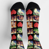 Aangepaste liefdesfotocollage aangepaste tekst sokken (Top)