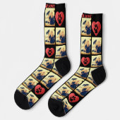 Aangepaste liefdesfotocollage liefde voor mijn hui sokken (Links)