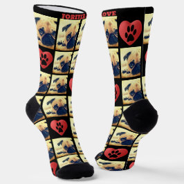 Aangepaste liefdesfotocollage liefde voor mijn hui sokken