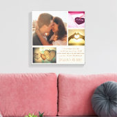 Aangepaste liefdesgedicht en fotocollage canvas afdruk (Insitu (Woonkamer))