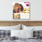 Aangepaste liefdesgedicht en fotocollage canvas afdruk (Insitu (Slaapkamer))