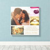 Aangepaste liefdesgedicht en fotocollage canvas afdruk (Insitu (Houten vloer))