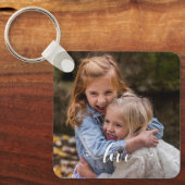 Aangepaste liefdeshandgeschreven foto Aangepast op Sleutelhanger (Voorkant)