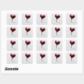 aangepaste liefdeshart monogram naam modern minima vierkante sticker (Vel)