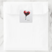 aangepaste liefdeshart monogram naam modern minima vierkante sticker (Tas)