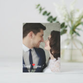 Aangepaste liefdeshart trouwfoto briefkaart (Staand voorkant)