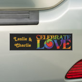 Aangepaste liefdesnamen bumpersticker (Op auto)