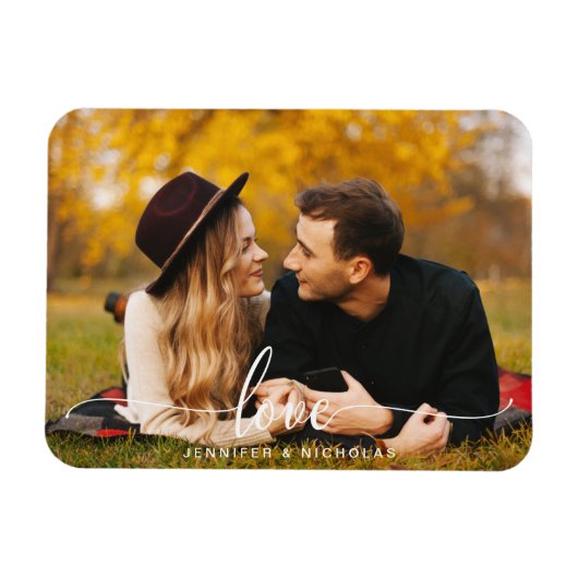 Aangepaste liefdesscriptie fotomagneet magneet (Horizontaal)