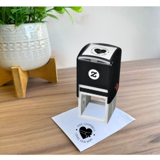 Aangepaste Liefdesvorm Docentenstempel Zelfinktende Stempel