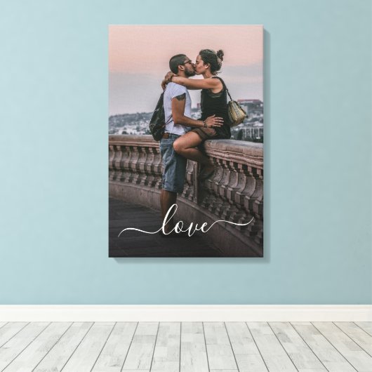 Aangepaste liefhebbers Afbeelding en eenvoudige li Canvas Afdruk (Insitu (Houten vloer))