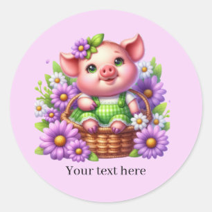 Aangepaste liefhebbers van cute varkens ronde sticker