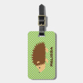 Aangepaste lieflijke egel reistaslabel voor kinder (Voorkant verticaal)