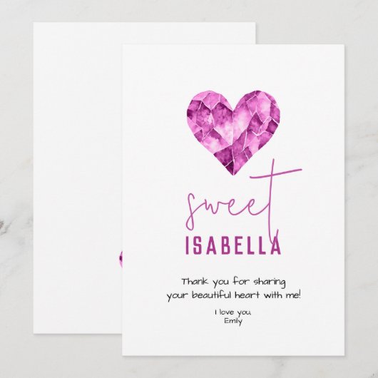 Aangepaste lieve vriend liefdeskaart met paarse ha feestdagenkaart (Voorkant / Achterkant)