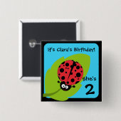 Aangepaste lieveheersbeestje Button (Voorkant /achterkant)