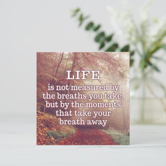 Aangepaste Life Quote-kaart / uitnodiging (Staand voorkant)