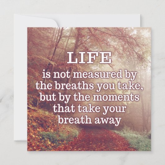 Aangepaste Life Quote-kaart / uitnodiging (Voorkant)