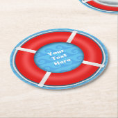 Aangepaste lifebuotekst ronde kartonnen onderzetter (Gebogen)