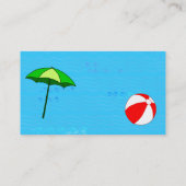 Aangepaste lifeguard Ball Pool Umbrella Sjabloon Visitekaartje (Achterkant)