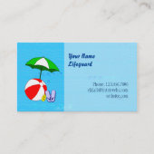 Aangepaste lifeguard Ball Pool Umbrella Sjabloon Visitekaartje (Voorkant)