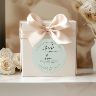 Aangepaste Light Mint Sticker Bedankt Label