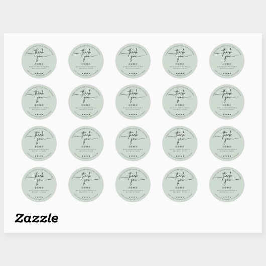 Aangepaste Light Mint Sticker Bedankt Label (Vel)