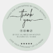 Aangepaste Light Mint Sticker Bedankt Label (Voorkant)