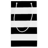 Aangepaste lijn Elegant Black en white strepen Klein Cadeauzakje (Achterkant)