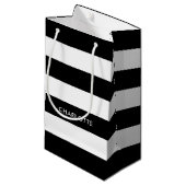 Aangepaste lijn Elegant Black en white strepen Klein Cadeauzakje (Voorkant Gekanteld)