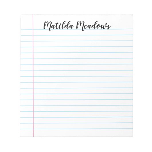 Aangepaste lijn notitieblok (Voorkant)