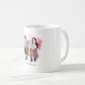 Aangepaste lijn Tekening Valentijnsdag cadeau voor Koffiemok (Voorkant rechts)