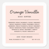 Aangepaste lijst met ingrediënten voor het script  vierkante sticker (Voorkant)