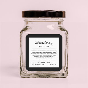 Aangepaste lijst met ingrediënten voor het script  vierkante sticker