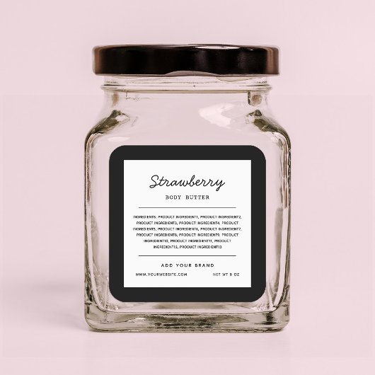 Aangepaste lijst met ingrediënten voor het script  vierkante sticker