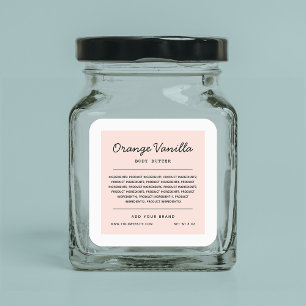 Aangepaste lijst met ingrediënten voor het script  vierkante sticker