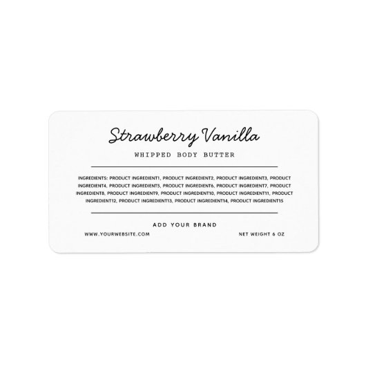 Aangepaste lijst met ingrediënten voor kleurenscri etiket (Voorkant)