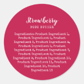 Aangepaste lijst met ingrediënten voor kleurenscri ronde sticker (Voorkant)