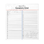 Aangepaste lijst met producten notitieblok (Voorkant)