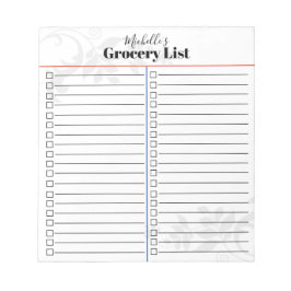 Aangepaste lijst met producten notitieblok