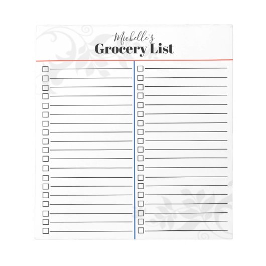 Aangepaste lijst met producten notitieblok (Voorkant)