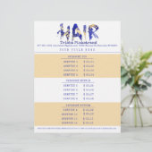 Aangepaste lijst met serviceprijzen voor kleurenha briefhoofd (Staand voorkant)