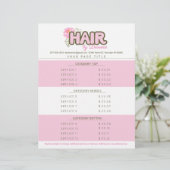 Aangepaste lijst met serviceprijzen voor kleurenha briefhoofd (Staand voorkant)