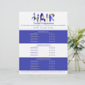 Aangepaste lijst met serviceprijzen voor kleurenha briefhoofd (Staand voorkant)